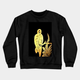 YELLOW TROPICAL PARAKEET ON BLACK BACKGROUND Crewneck Sweatshirt